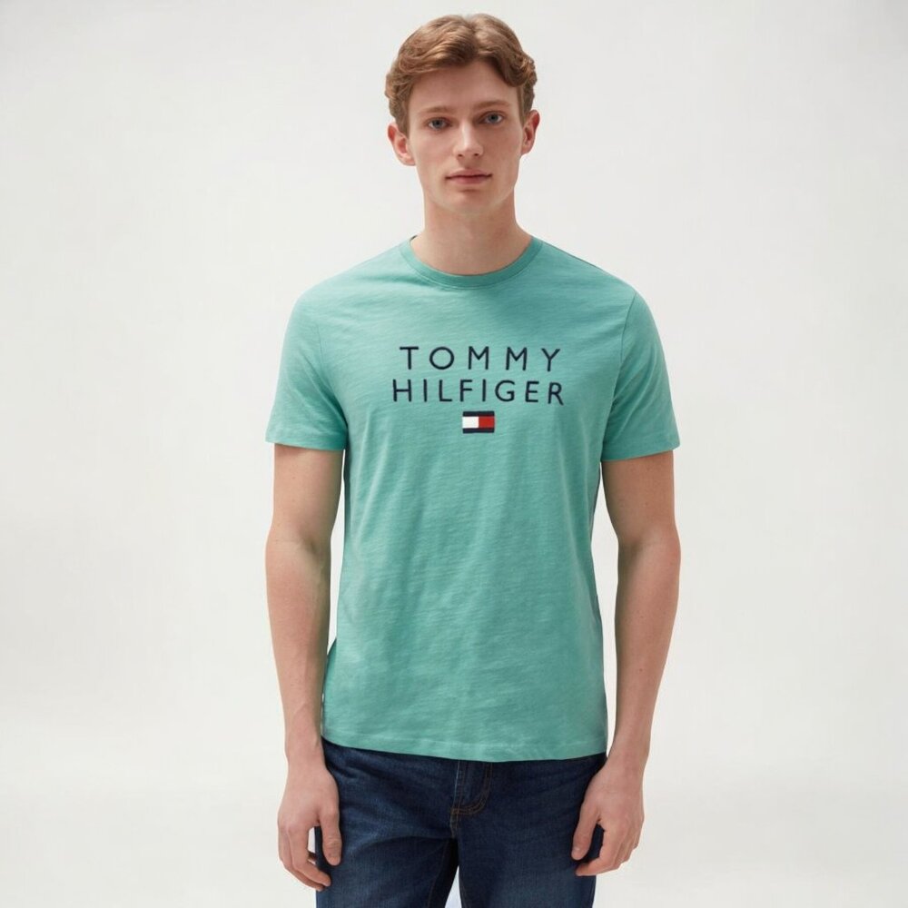 XS to XXL NWT Tommy Hilfiger Mens Short Sleeve Logo T-Shirt 78J4907 310